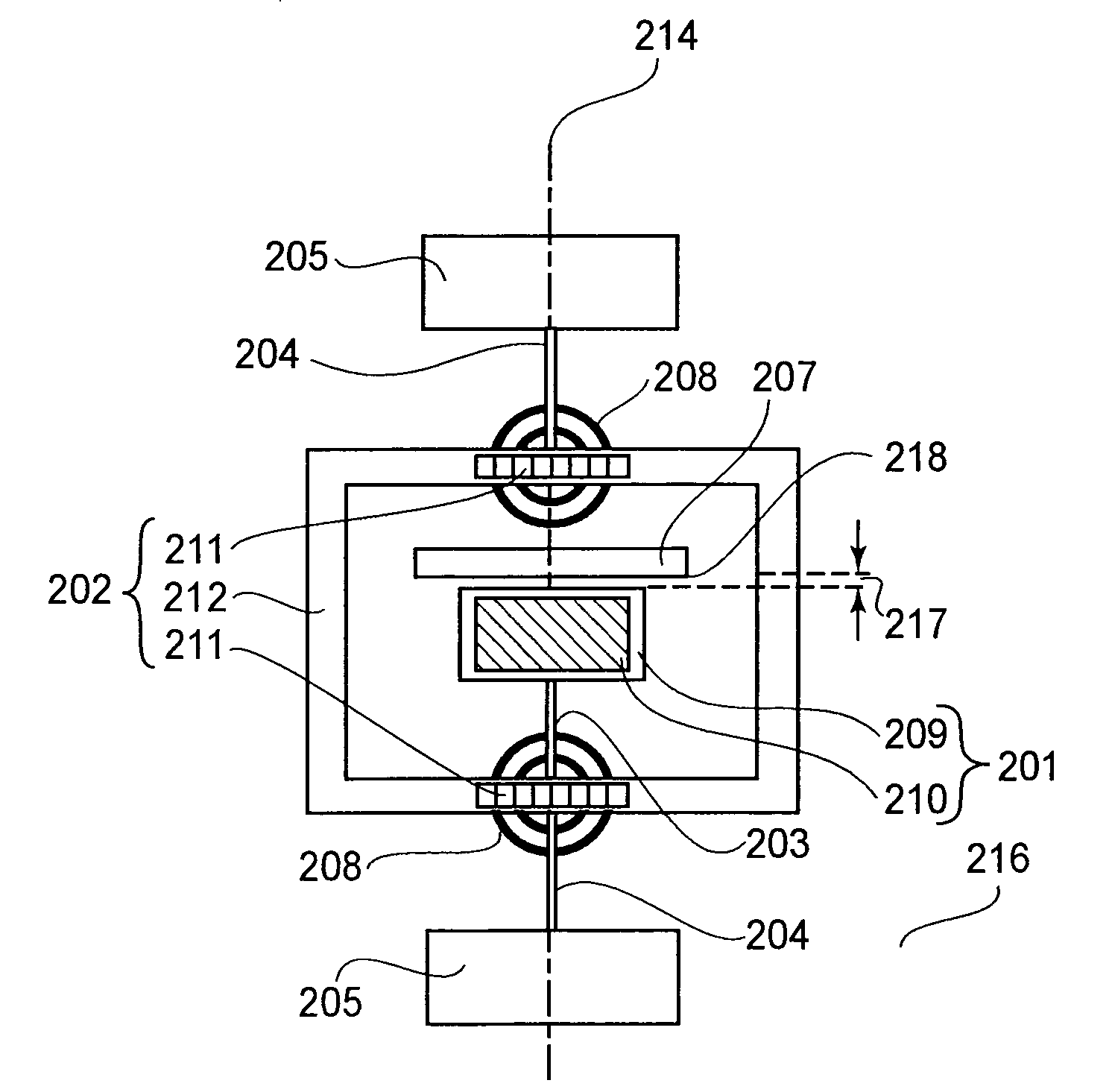 Oscillator device and optical deflector using the same