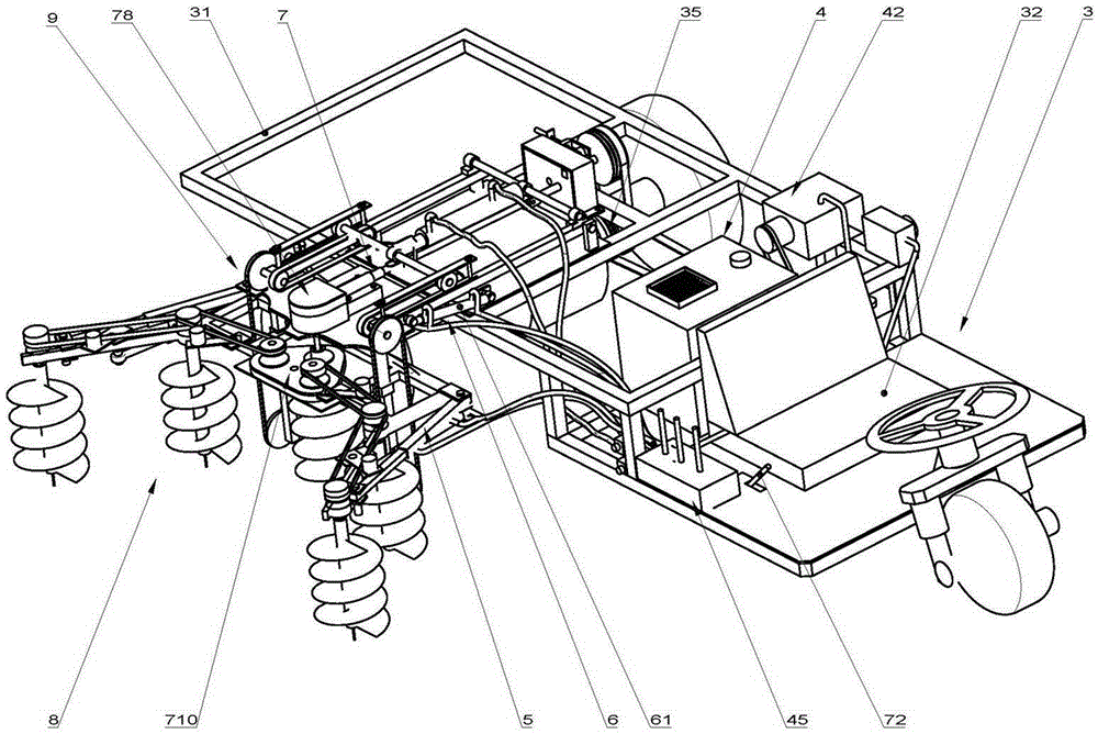 Vehicle-mounted fruit tree fertilization digging machine