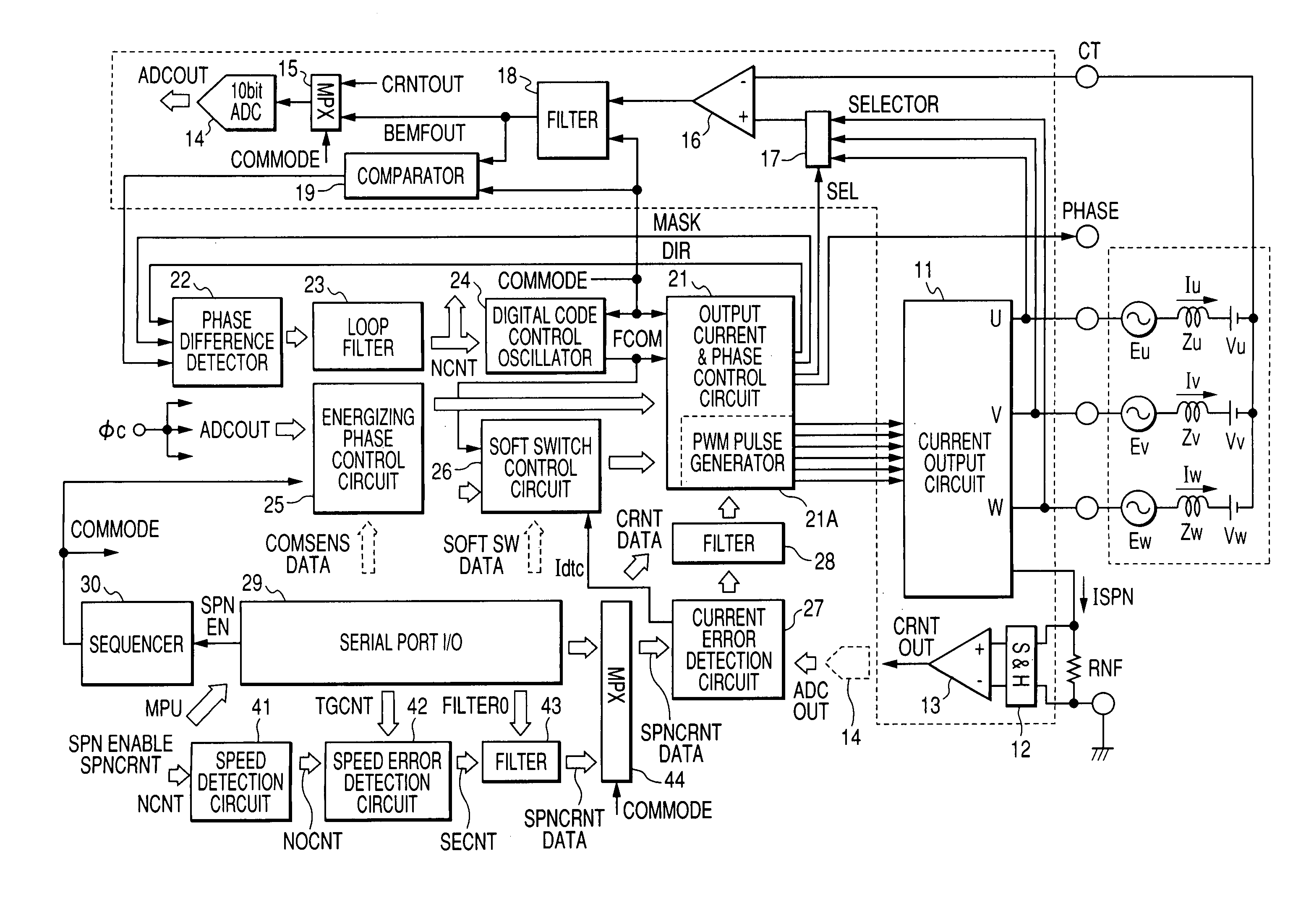 Drive control device of motor and disk rotation system