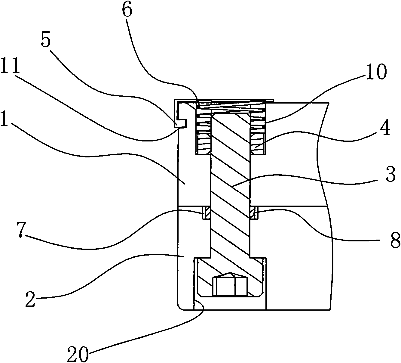 Anti-loosing locking structure and projection lamp provided with same