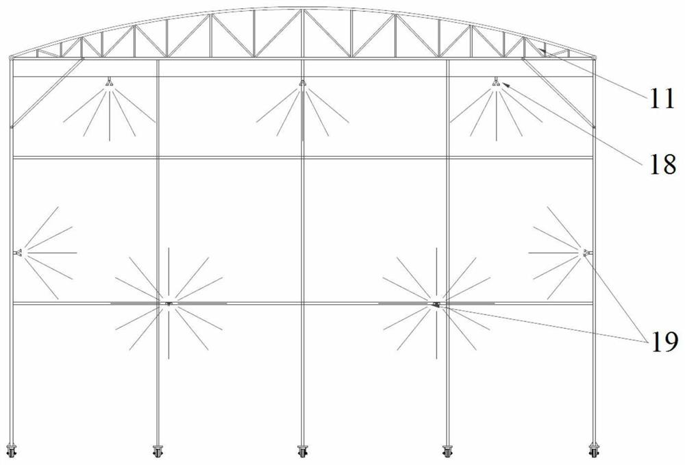 Odor inhibition and dust fall device in dredging process of contaminated site