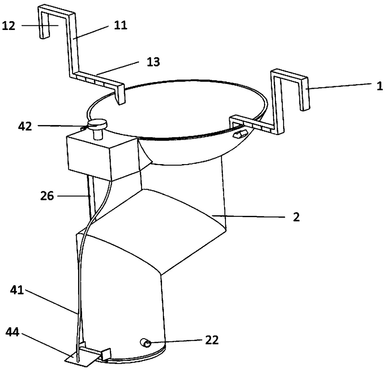 Adjustable urinary and feces meter applied to toilet bowl