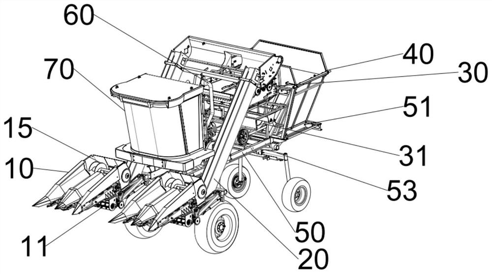 Crop harvester special for corn-soybean strip-shaped composite planting