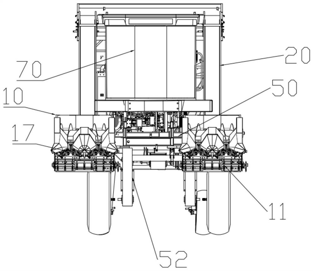 Crop harvester special for corn-soybean strip-shaped composite planting