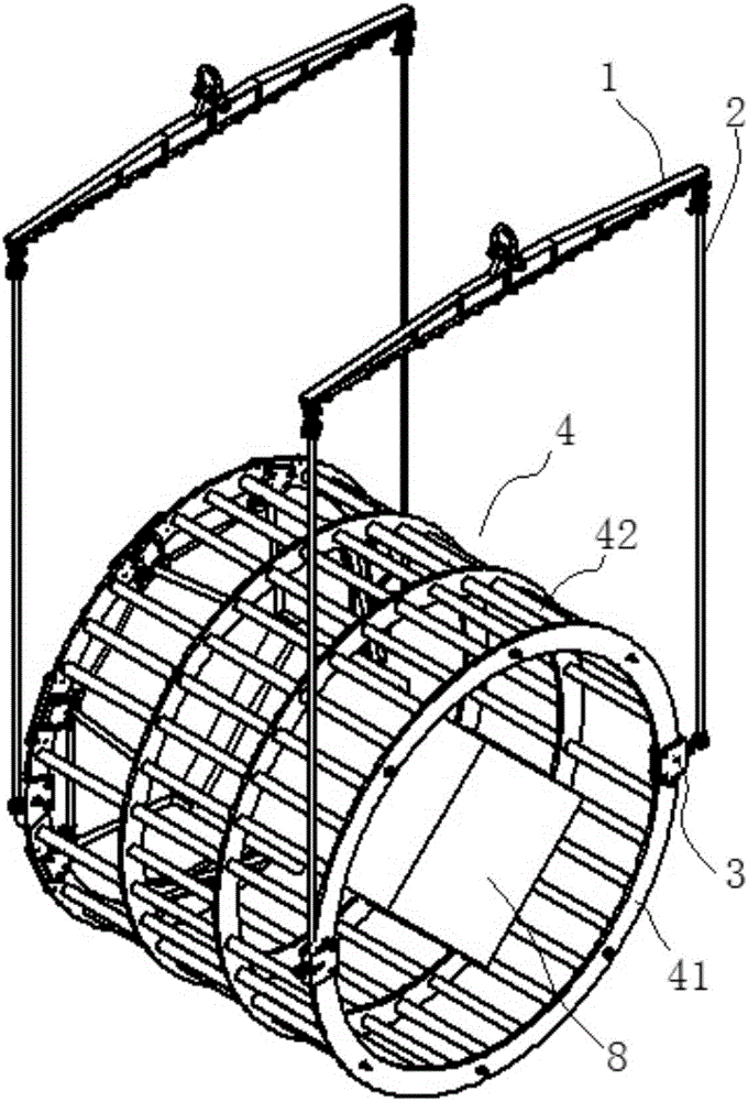 Large rocket engine and support integral overturn fixture