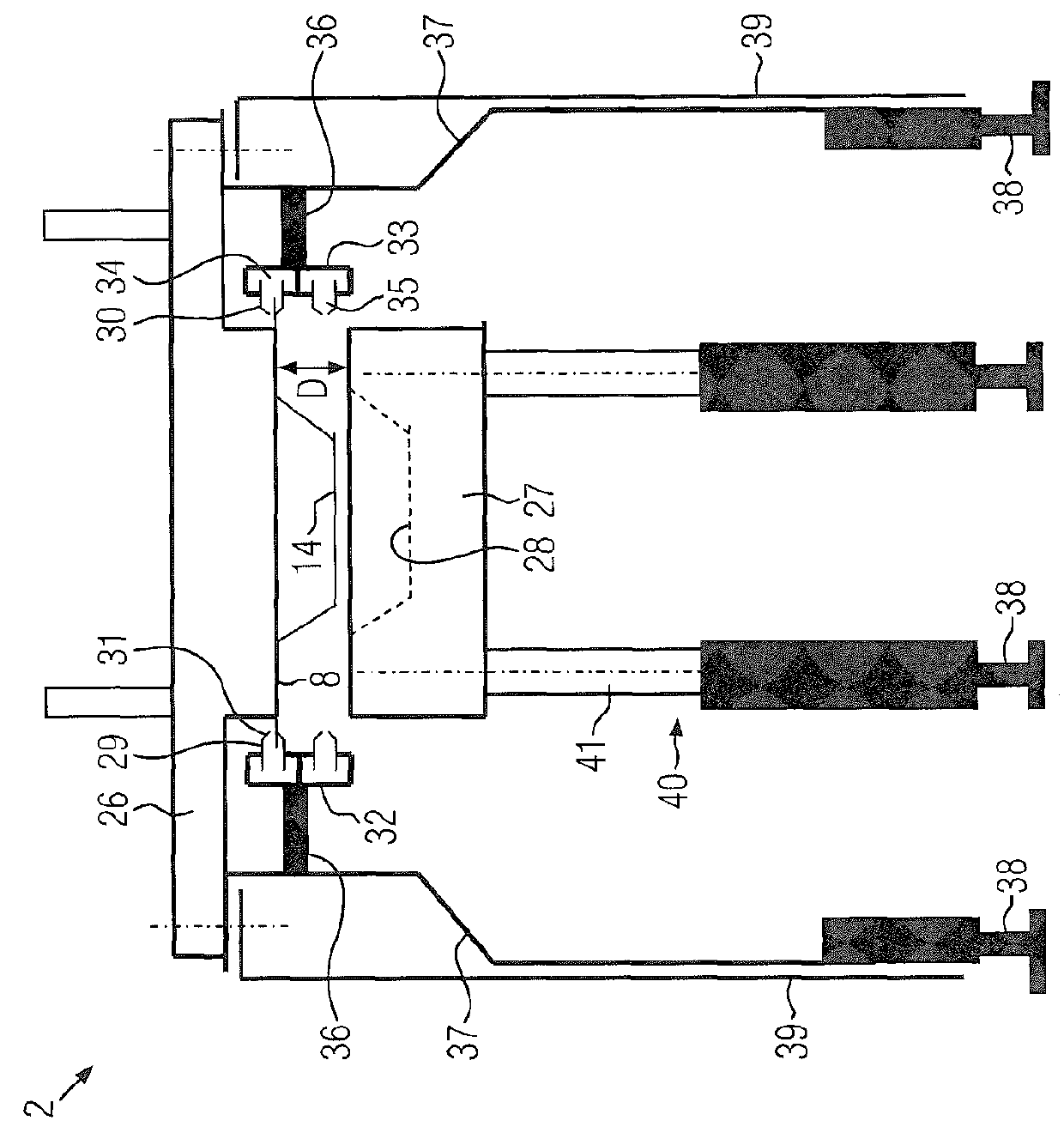 Work station for a packaging machine and tool changing method