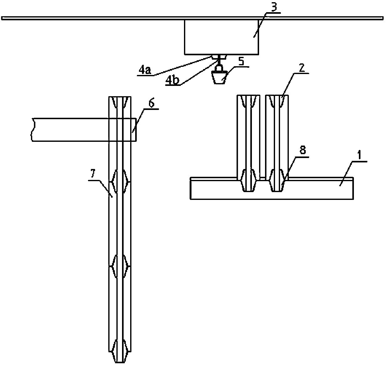 Large-scale direct current electric arc furnace continuous smelting high titanium slag electrode adding device and use method thereof