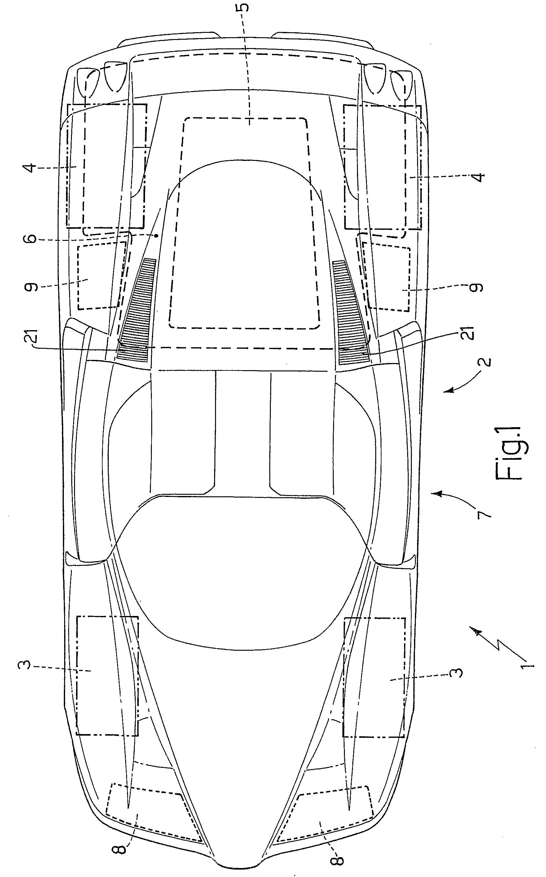 High-performance car with streamline configuration-altering air jets