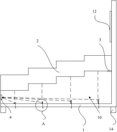 Stepped automatic recognition test tube stand and test tube recognizing and alarming method