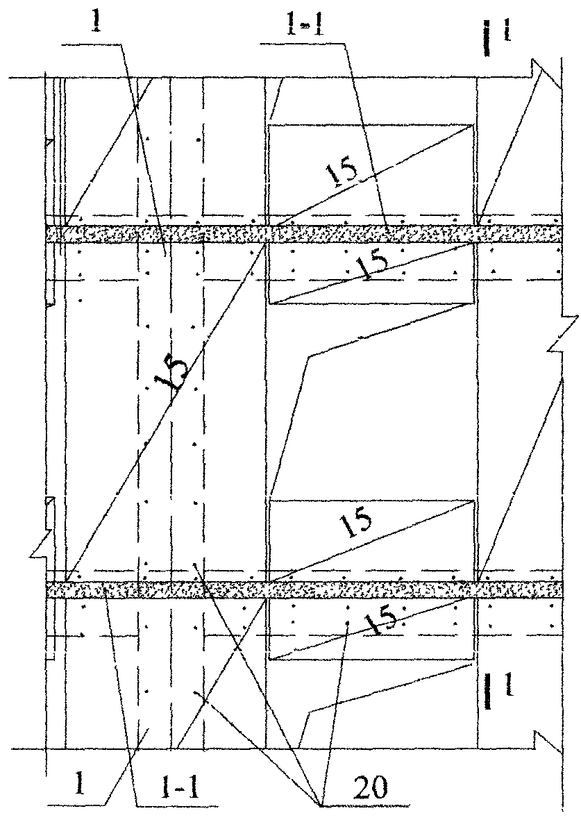 Assembled wall assembled on side of main building structure in held manner