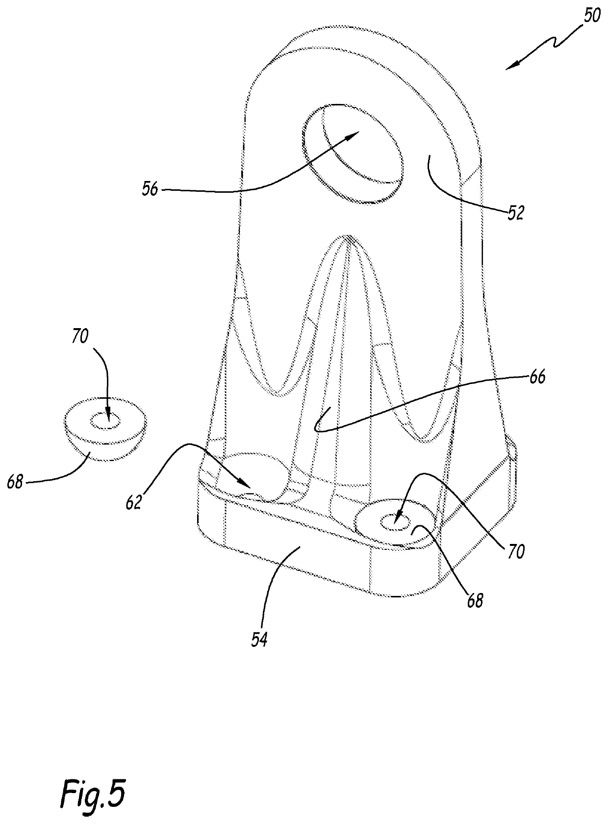 Connecting assembly comprising a connecting piece and at least two bearers