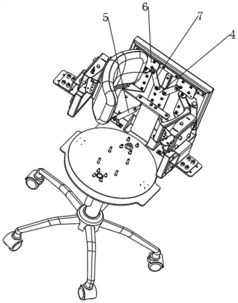 Self-stress horizontal rear encircling type spine decompression and fixation seat and fixation method thereof