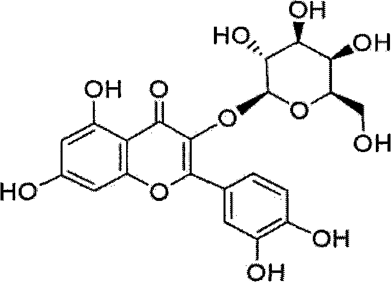 Extraction method of hyperin and application thereof in medicament preparation