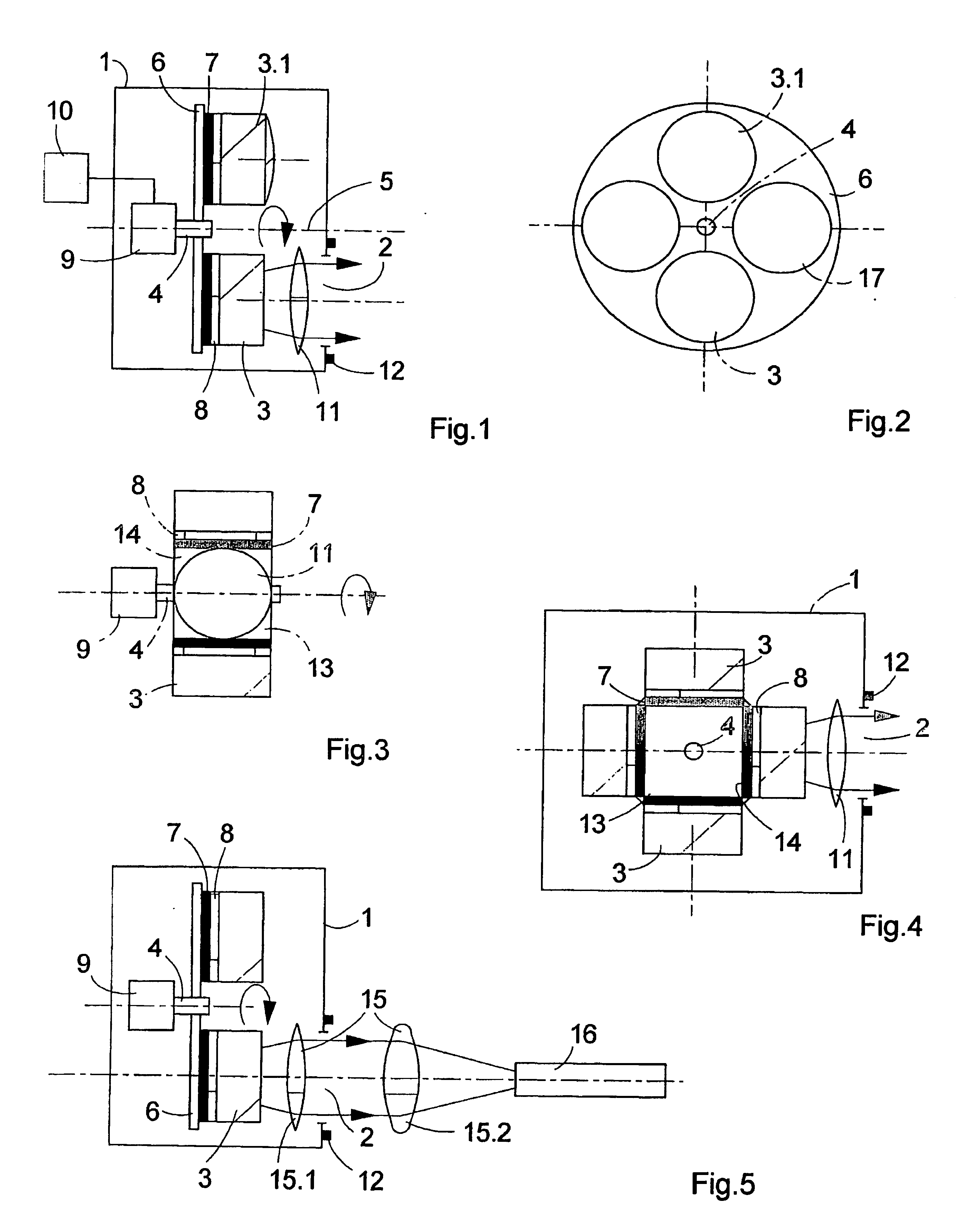 Assembly for illuminating objects with light of different wavelengths