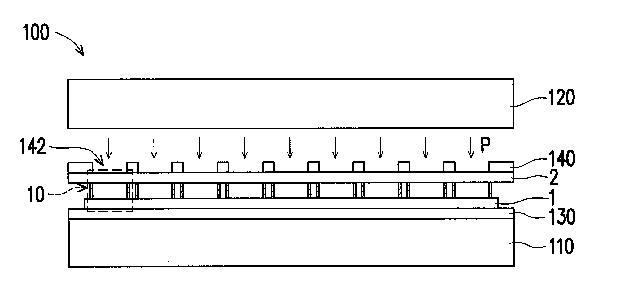 Pressing device for assembling liquid crystal display panel and assembling method thereof