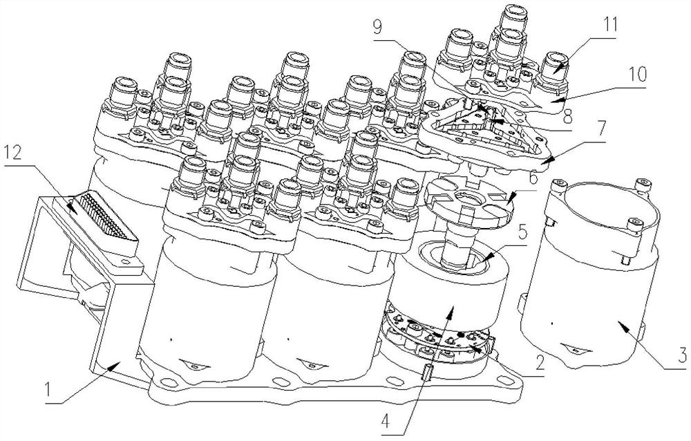 Satellite-borne compact coaxial T switch assembly