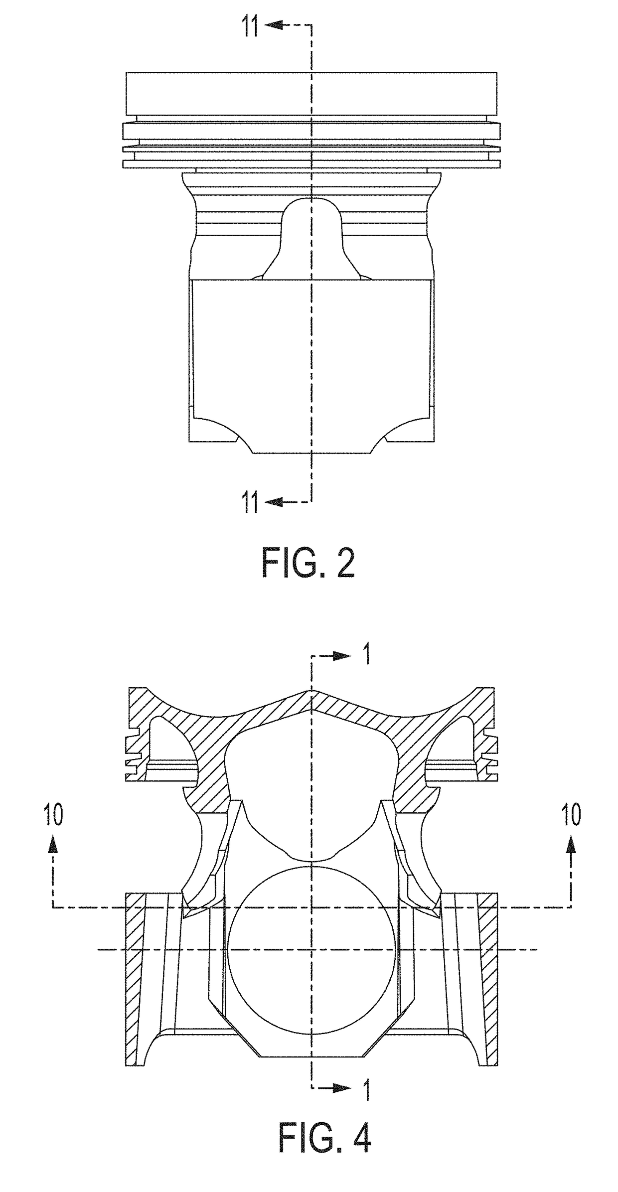 One piece cast ferrous crown piston for internal combustion engine