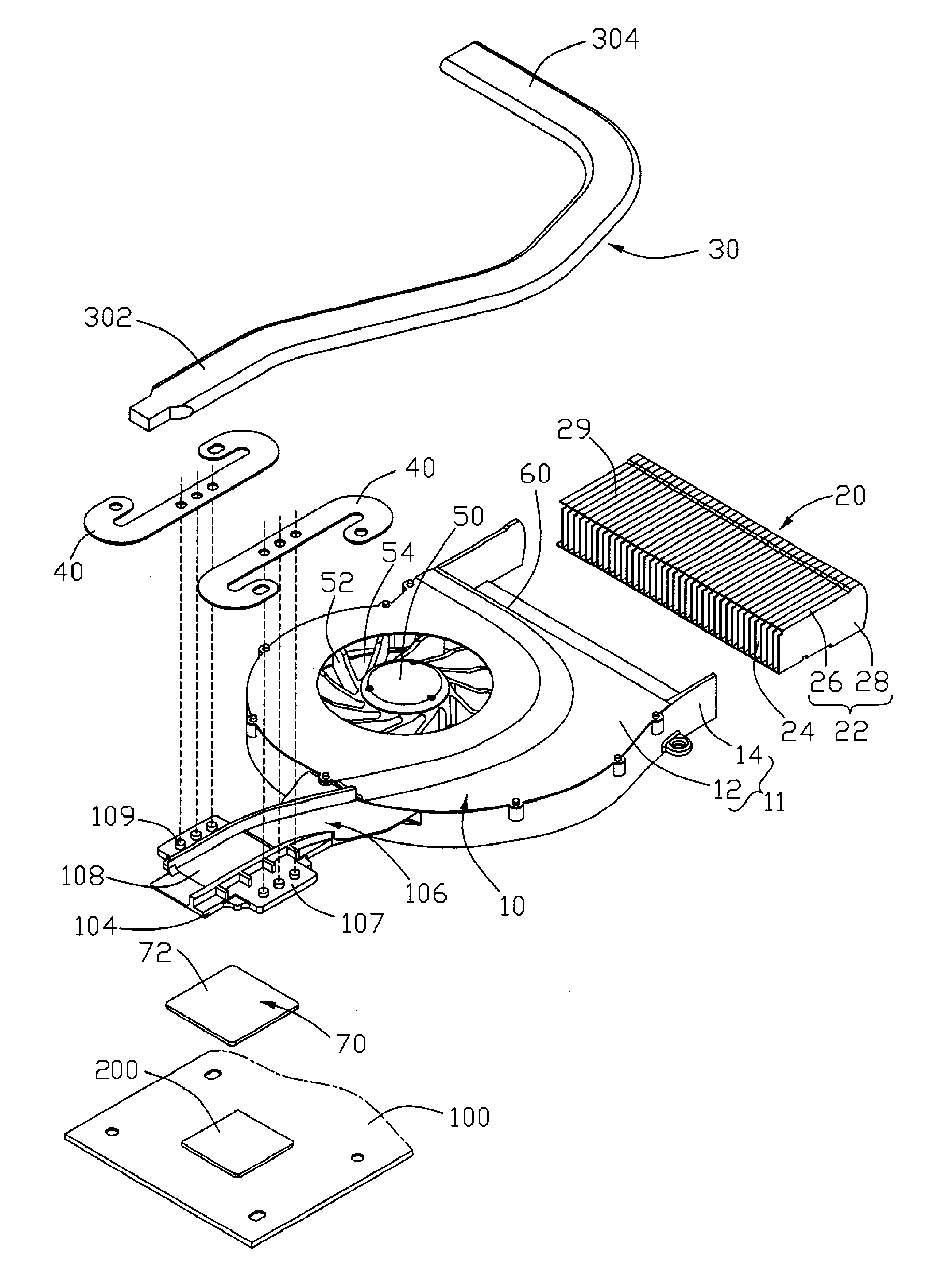 Heat dissipation module for electronic device