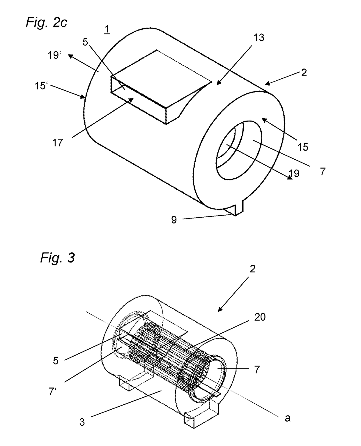 Separation device for separating particles from a fluid flow