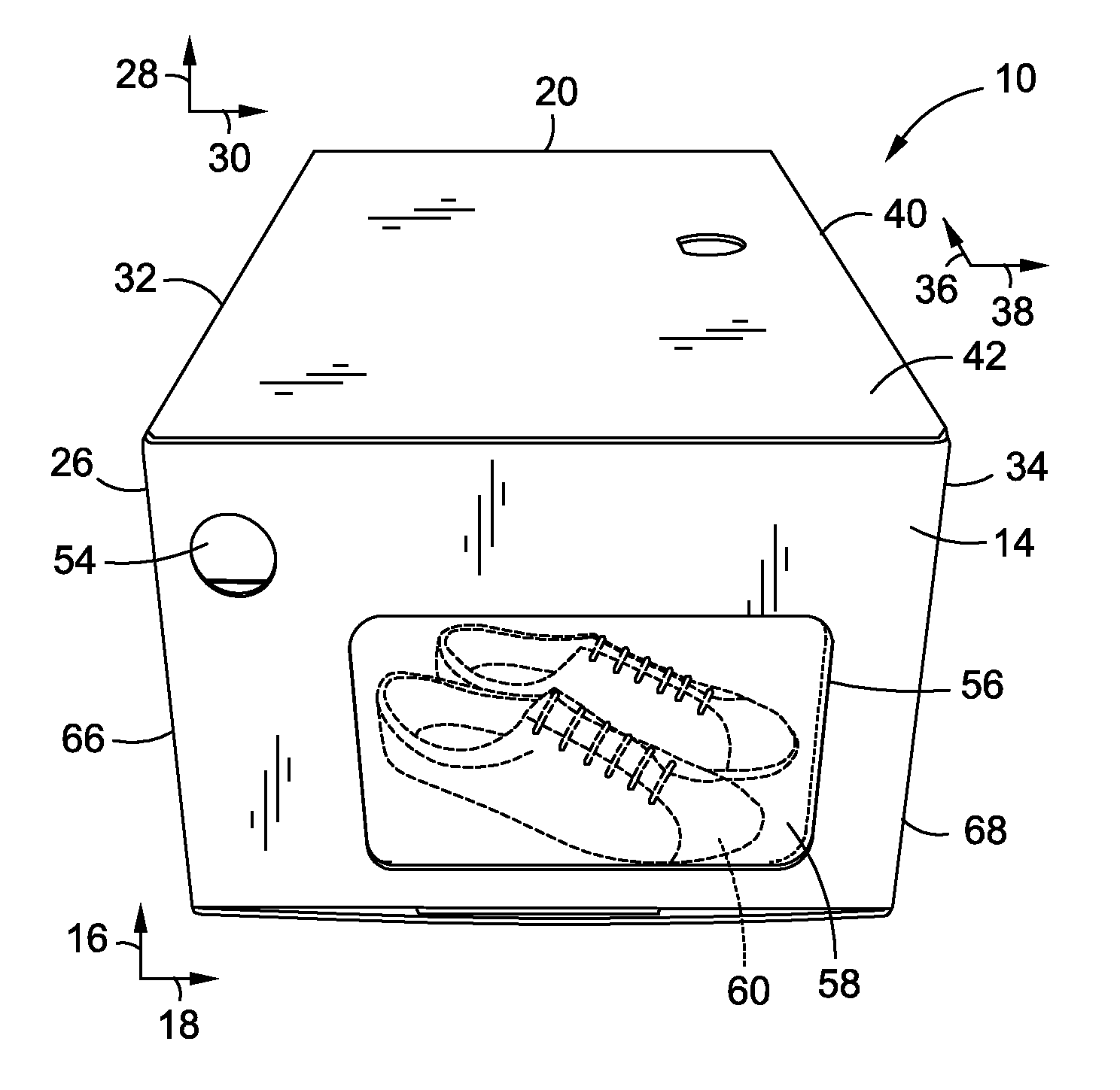 Universal shoe box