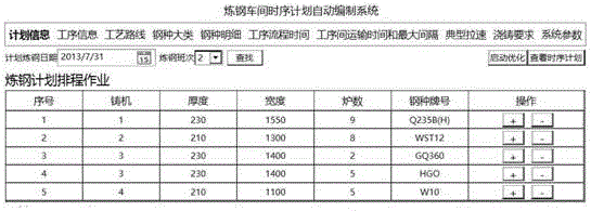 Automatic preparation system of timing plan in steelmaking workshop