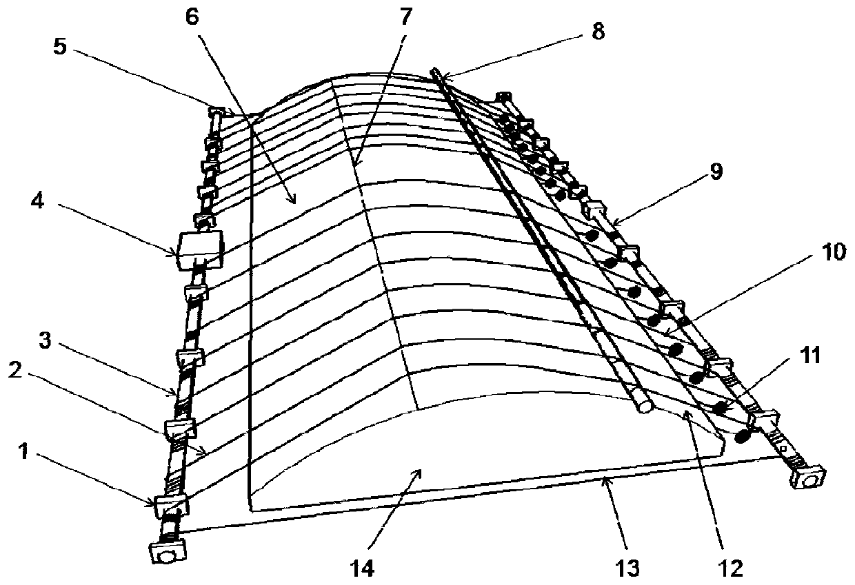 A whole shed surface rolling device for arch shed insulation quilt and its use method