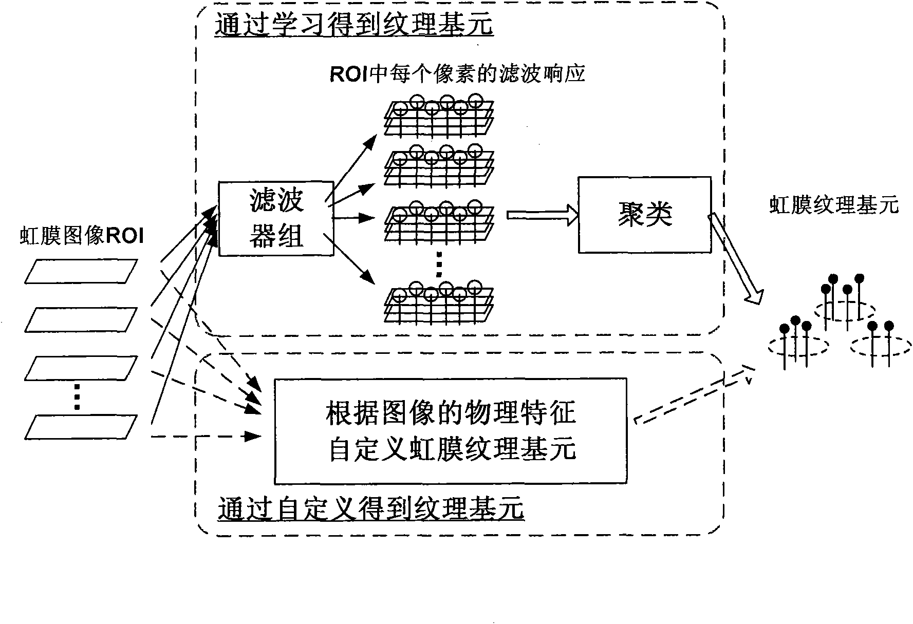 Iris classification method based on texture primitive statistical characteristic analysis