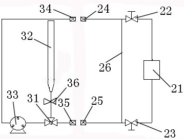 A device for measuring the total gas content of the primary circuit of a pressurized water reactor nuclear power plant