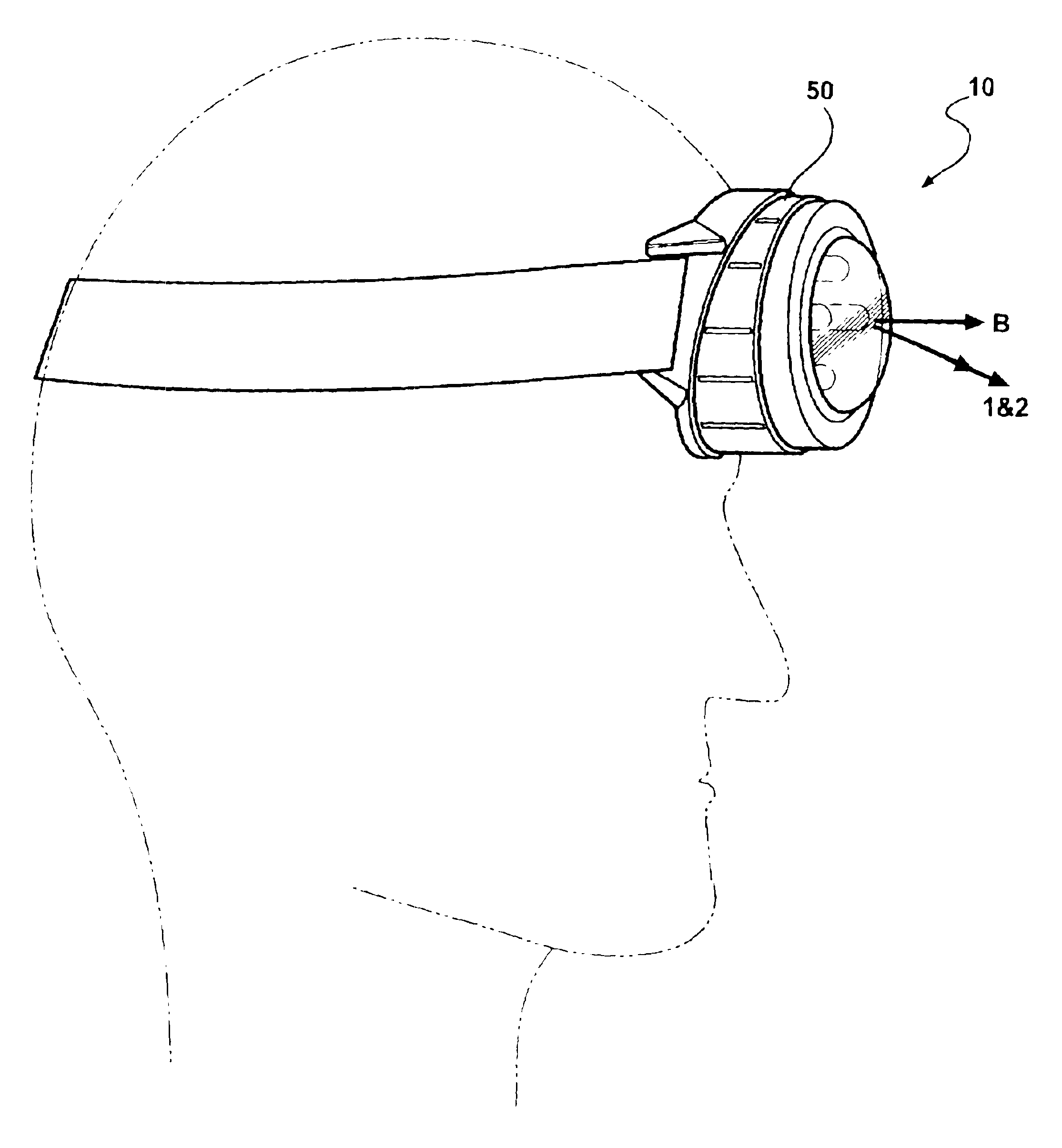 Canted head-mounted light