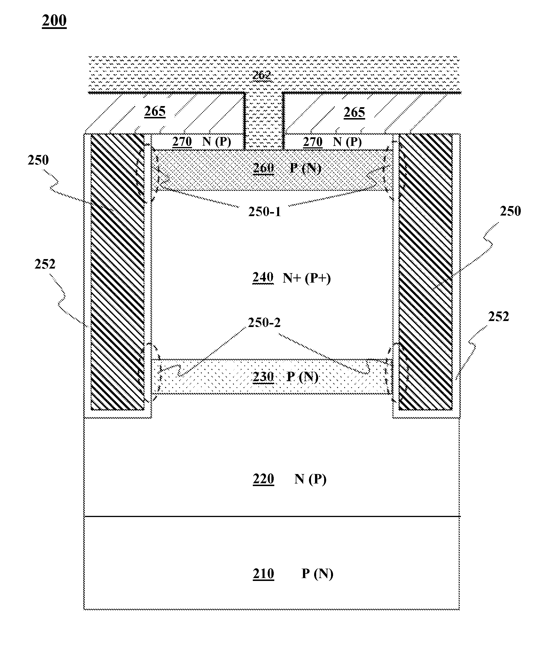 Charge reservoir IGBT top structure