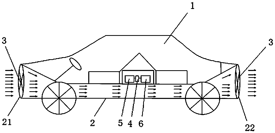 Wind power recovery power generation device for electric automobile