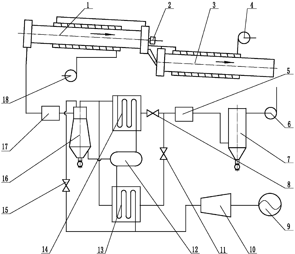 System of utilizing waste heat of high-aluminum coal and gangue calcined kaolin