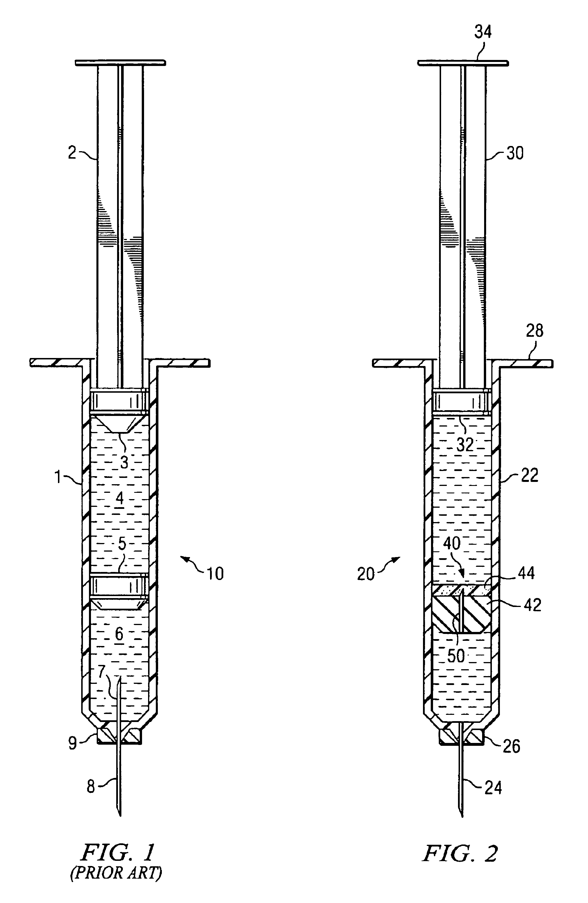 Syringe for sequential delivery of different fluids