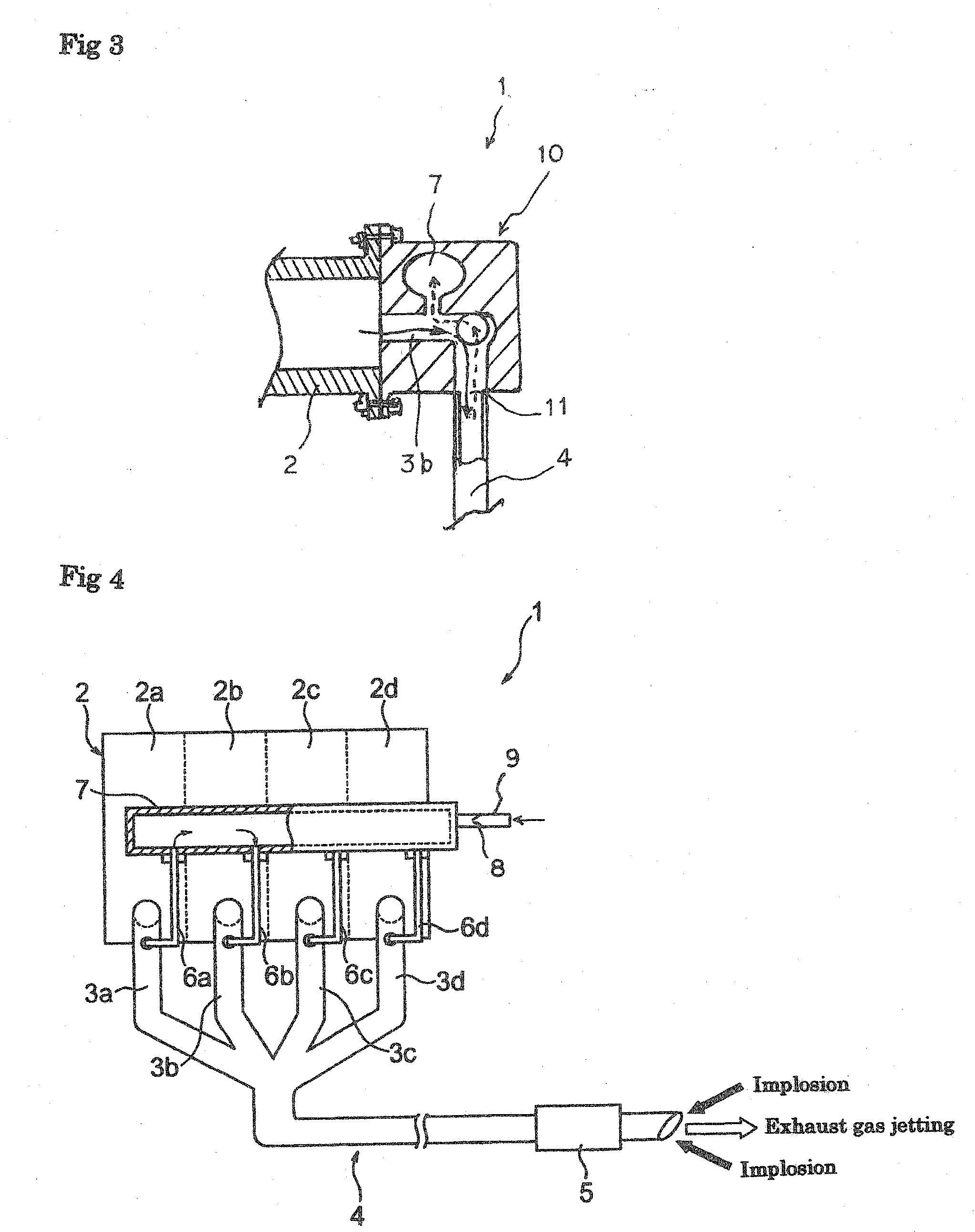 Internal combustion engine having exhaust gas bypassing control mechanism