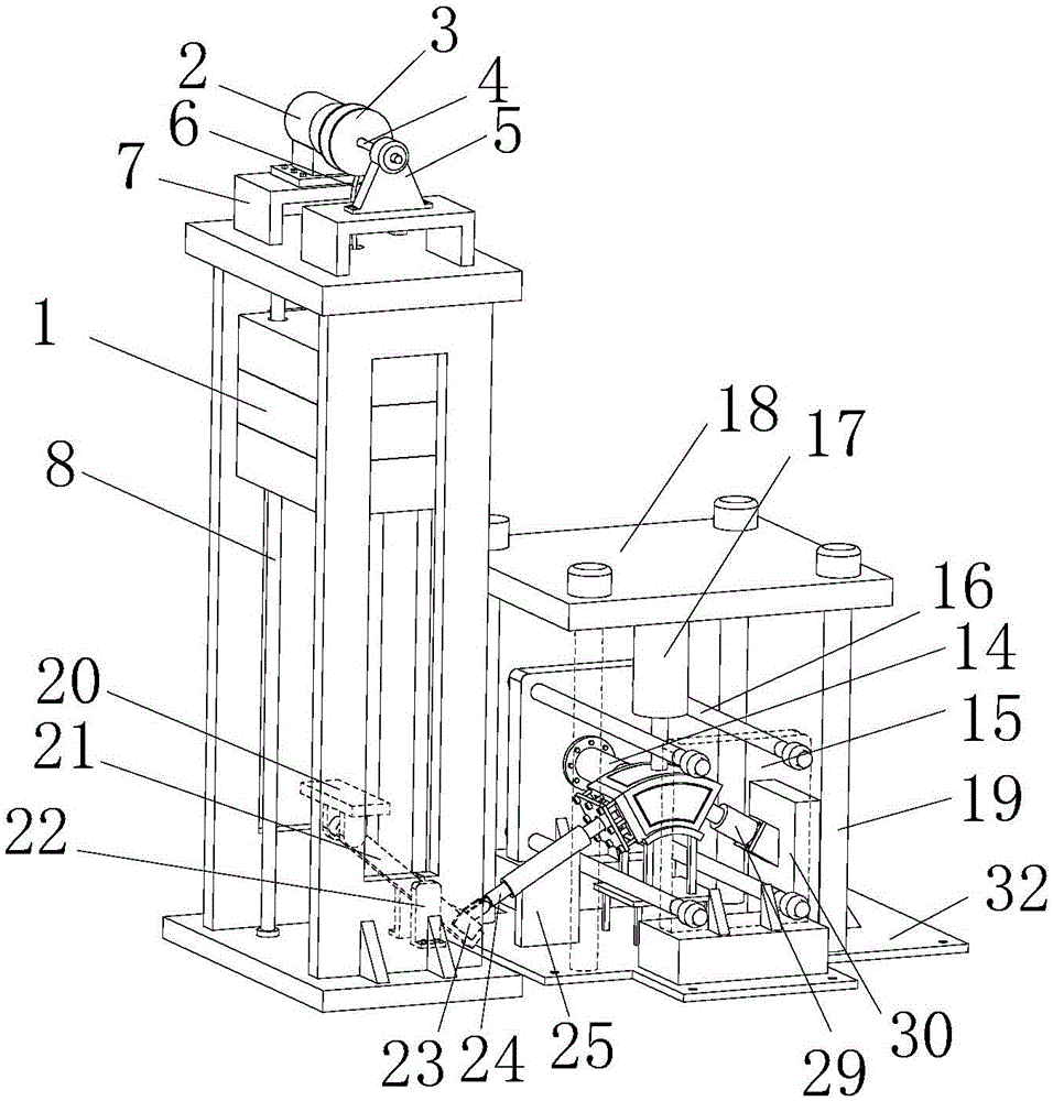 Test device for simulating anchor rod impact failure under tectonic stress influence