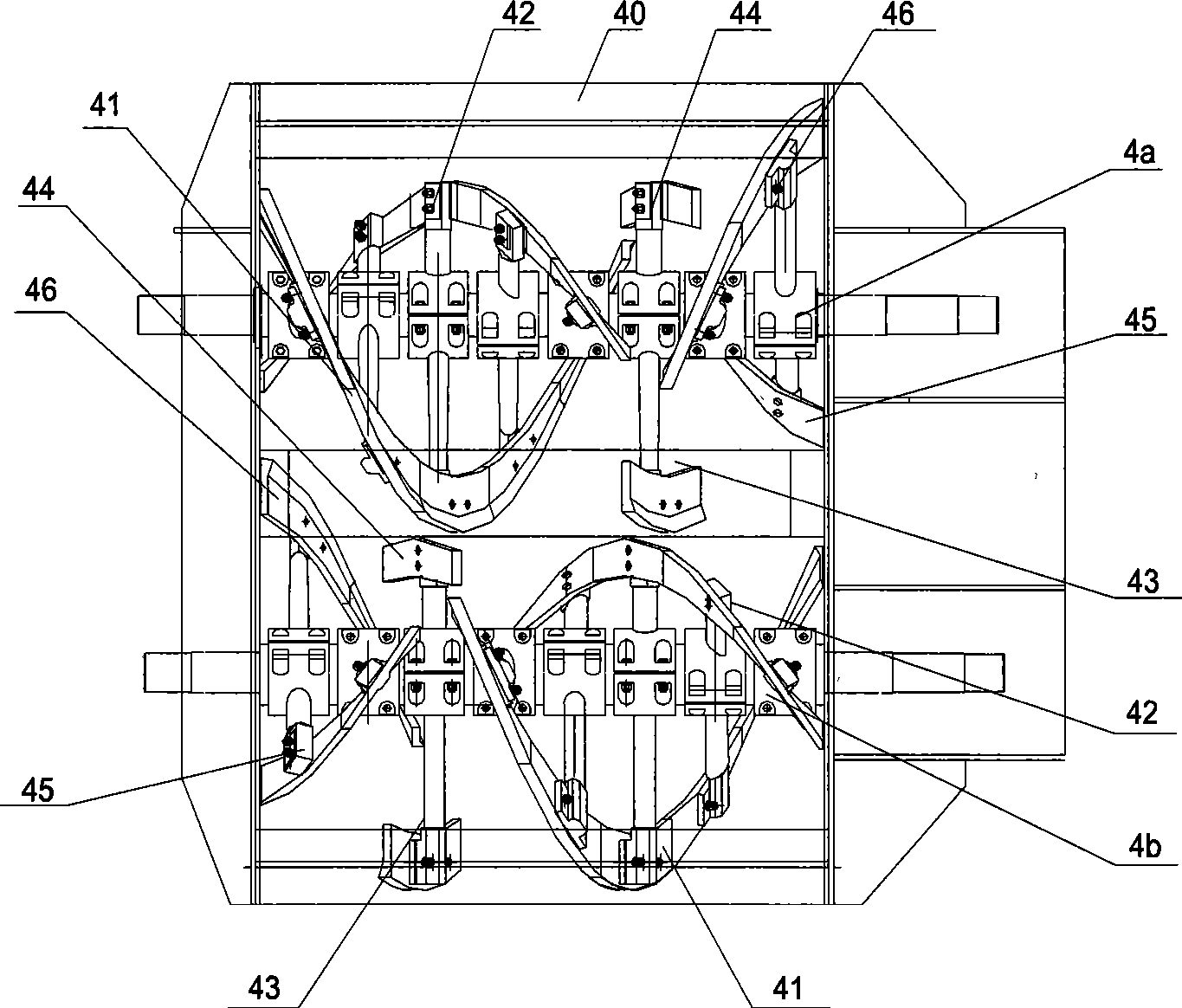 Double-helix shaft double-helical ribbon concrete mixing plant