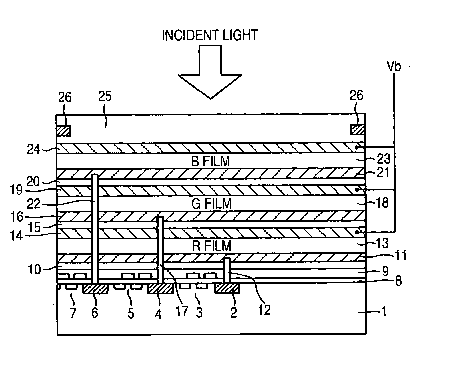 Photoelectric converting film stack type solid-state image pickup device