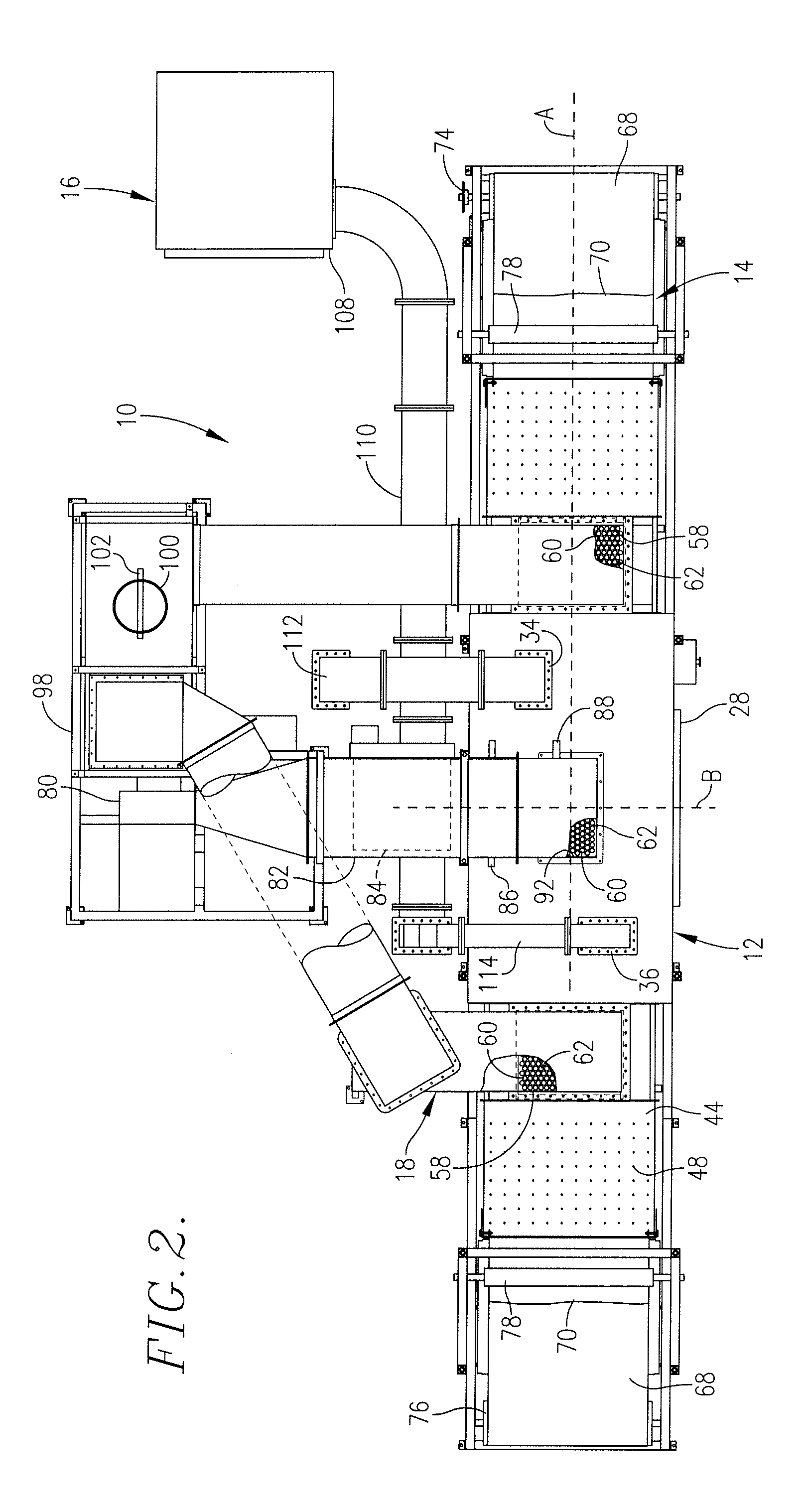 Continuous feed volumetric heating and convection oven