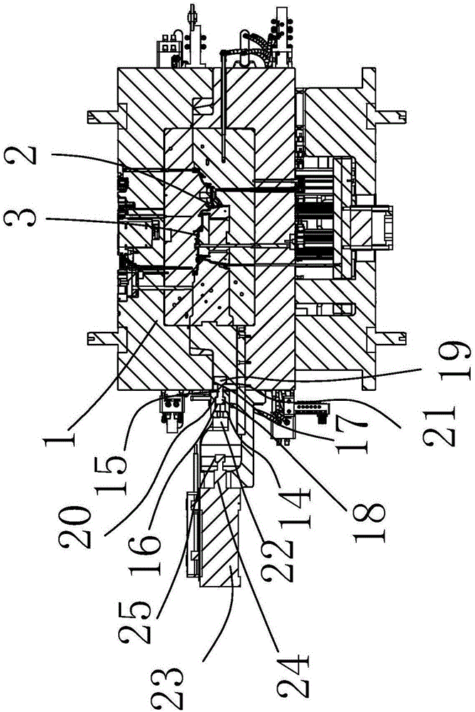 Vacuum pumping side-pressing mechanism for manufacturing water-cooled clutch casing