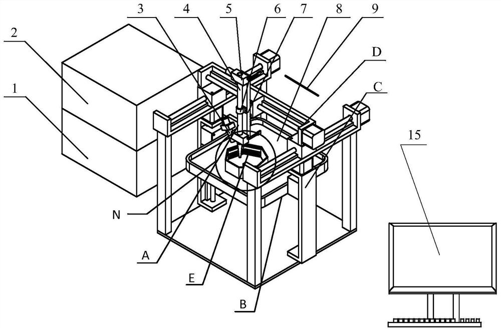 Three-dimensional ultrasonic array scaffold-free cell printing device and printing process thereof