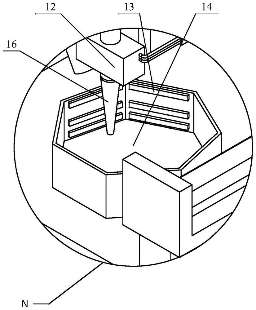 Three-dimensional ultrasonic array scaffold-free cell printing device and printing process thereof