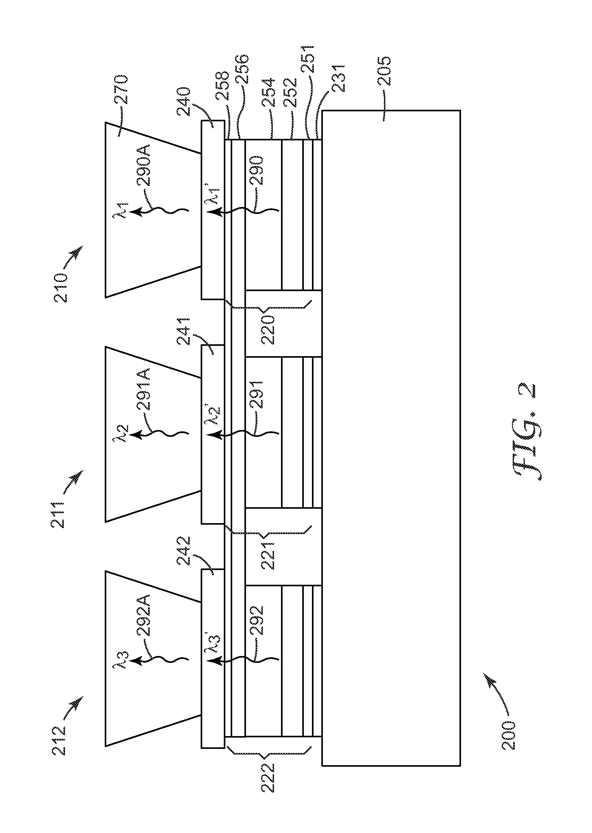 Array of luminescent elements