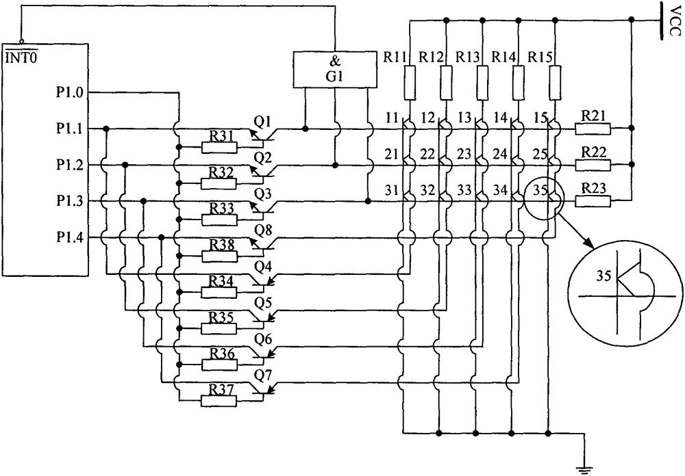 Keyboard circuit capable of improving key-press scanning speed