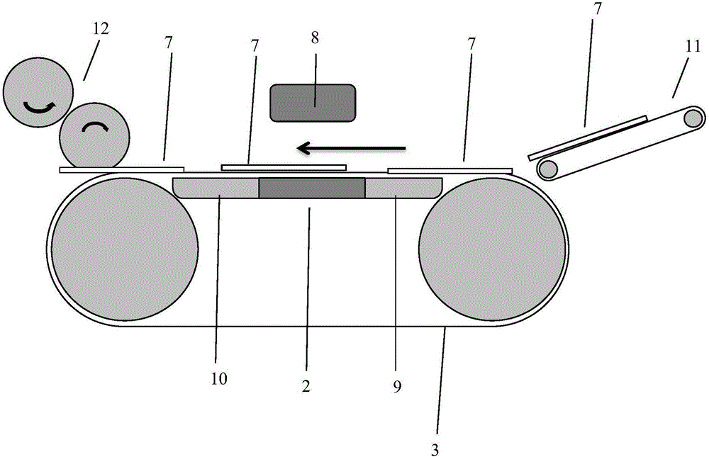 Device for transport with circulating suction belt