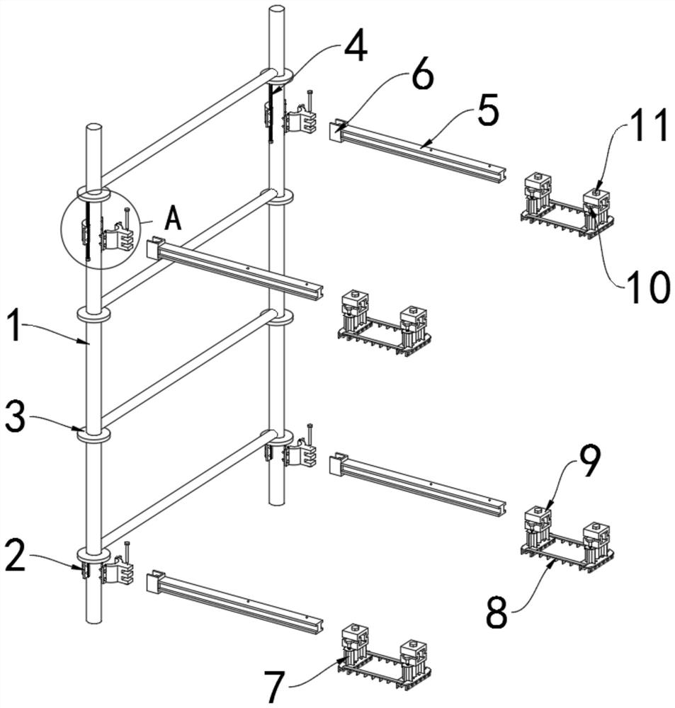 Building climbing mechanical arm attaching device