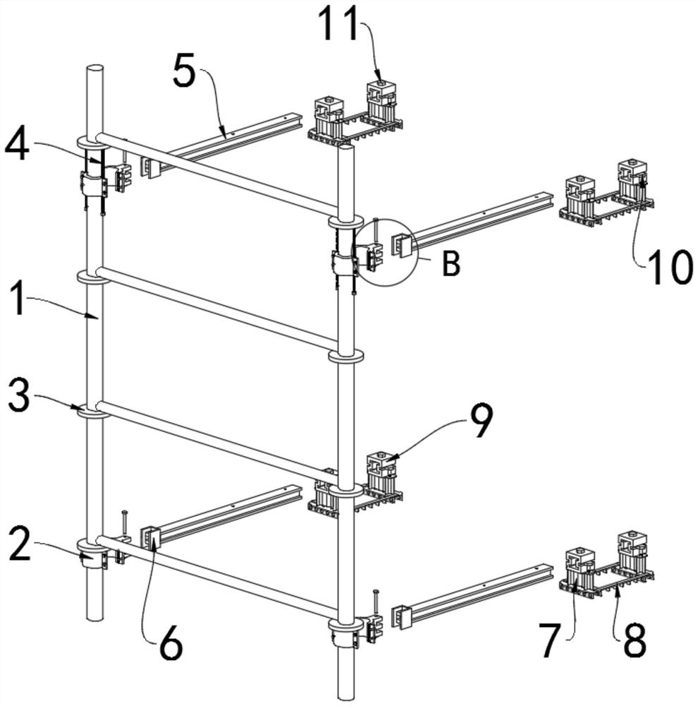 Building climbing mechanical arm attaching device