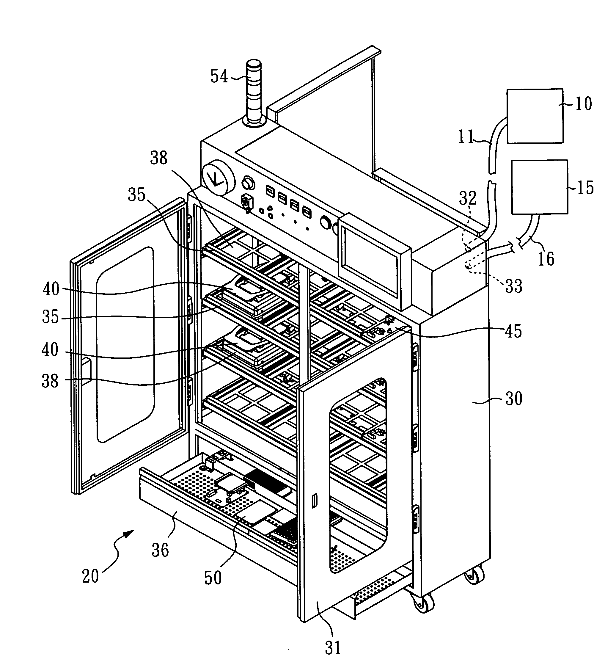 Nitrogen cabinet with ID management and gas charging means