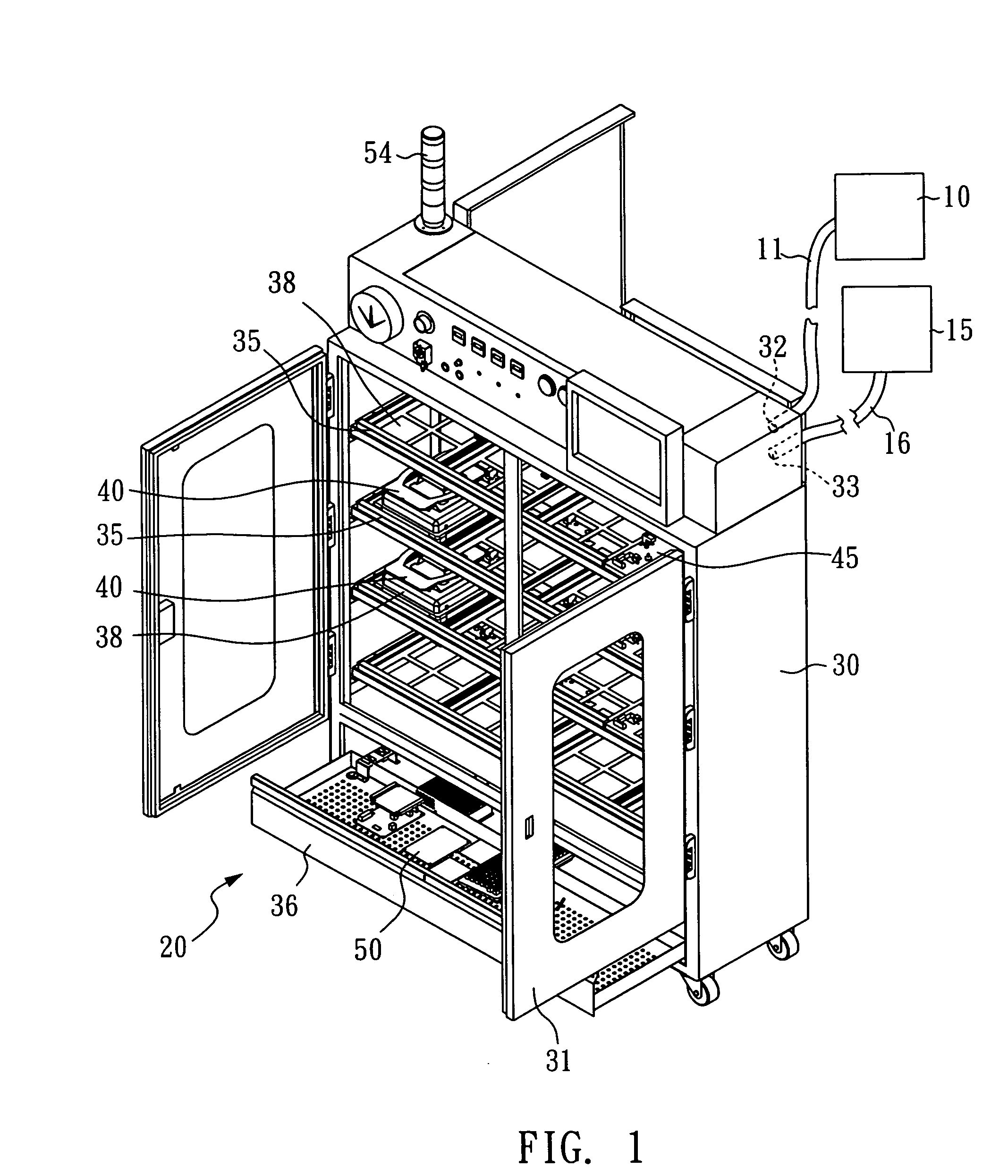 Nitrogen cabinet with ID management and gas charging means