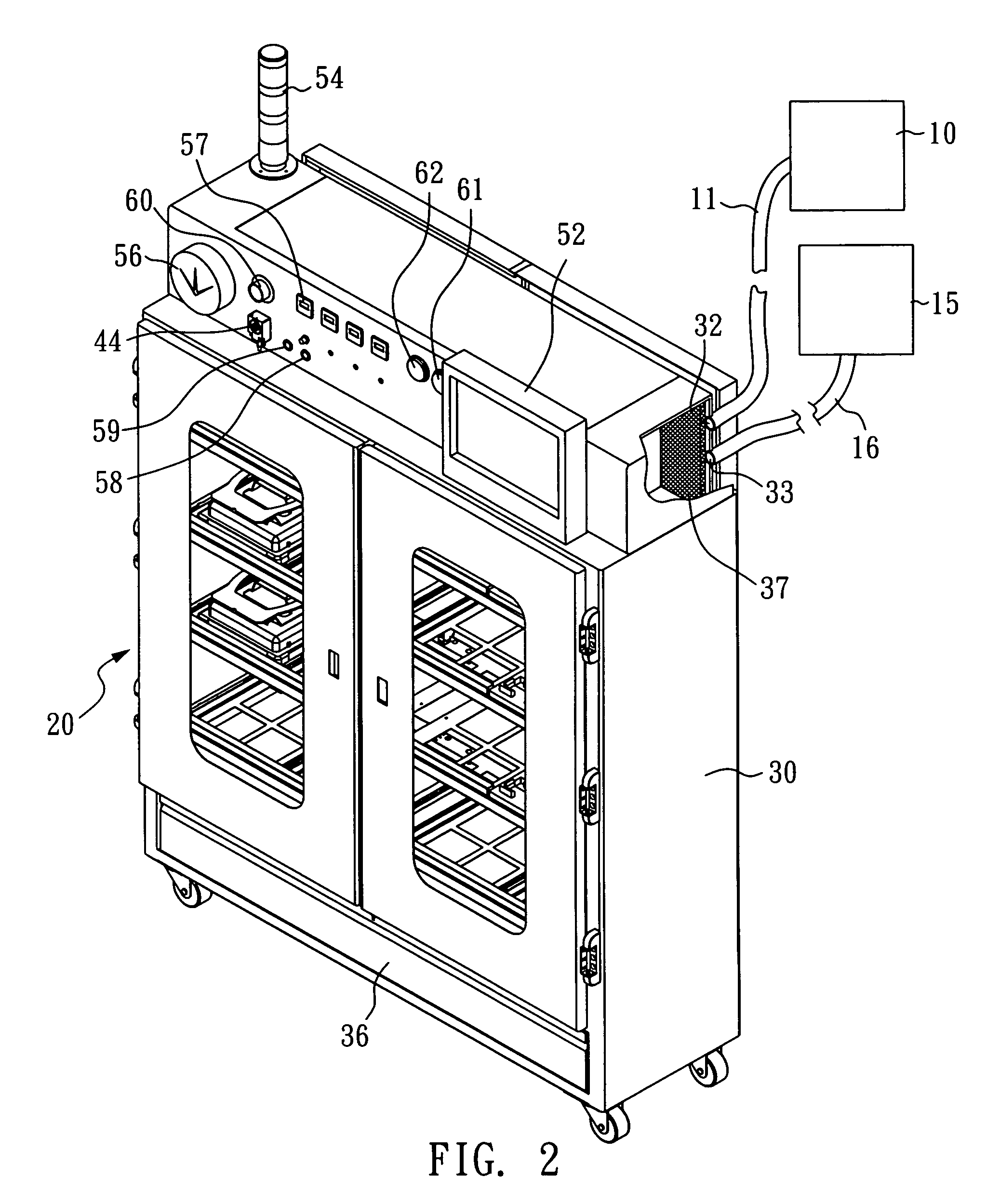 Nitrogen cabinet with ID management and gas charging means