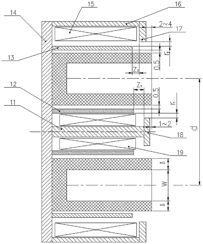 Magnetic circuit of a long-life Hall thruster